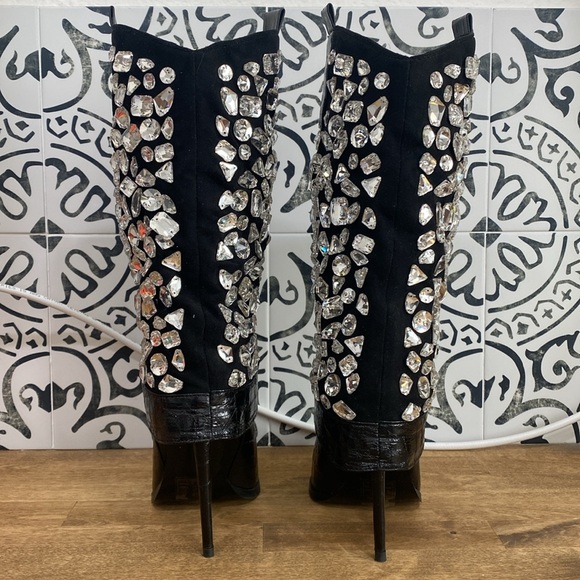 Azalea Wang LeBlanc Stiletto Jeweled Western Bootie - Picture 3 of 17